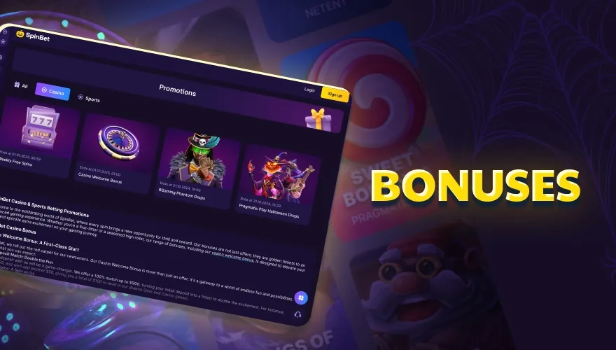 Spinbet bonuses for slots