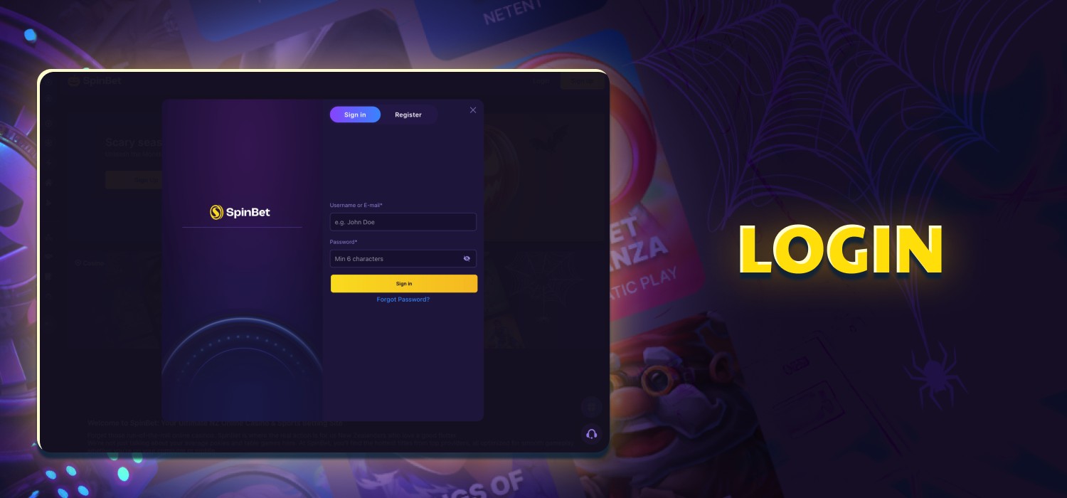 SpinBet login